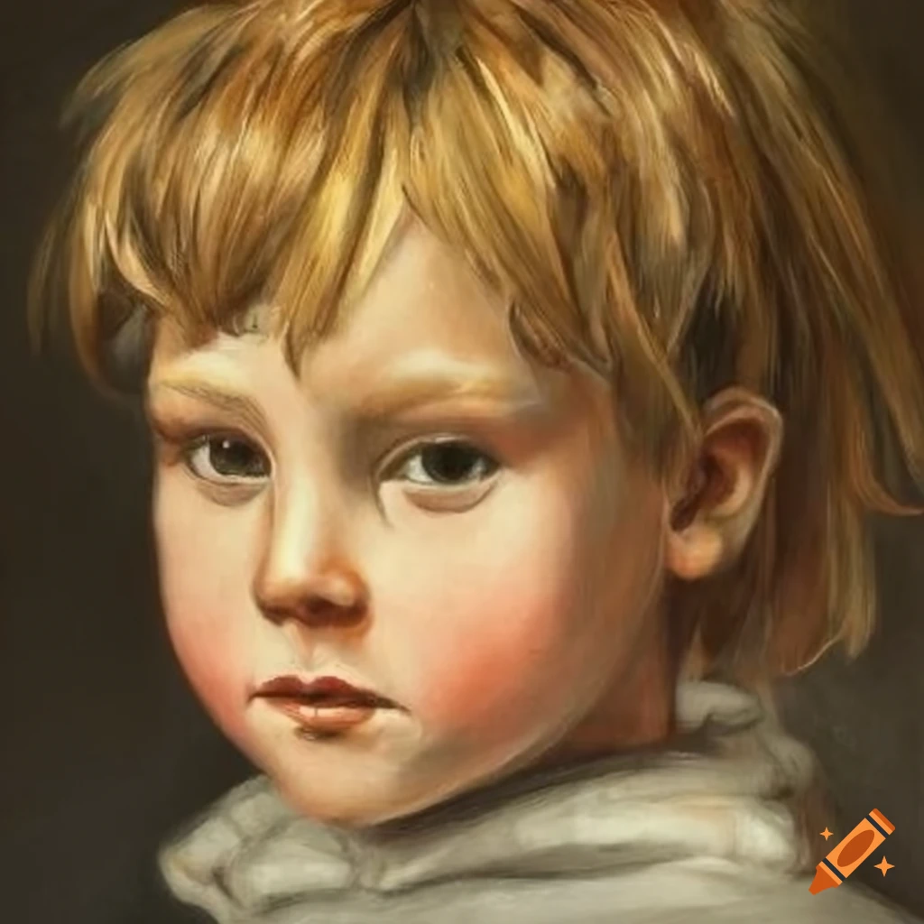 detailed pencil portrait of a child
