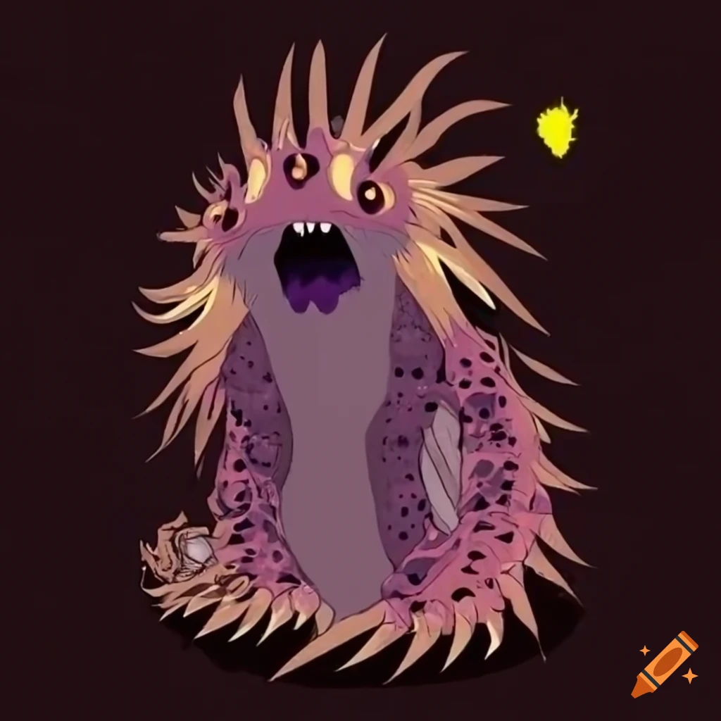 image of a terrifying creature with six legs and porcupine quills