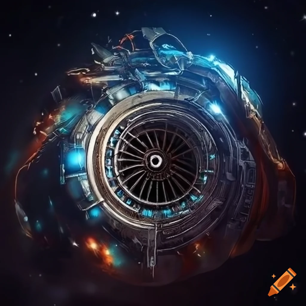 detailed concept art of a universe-driving engine
