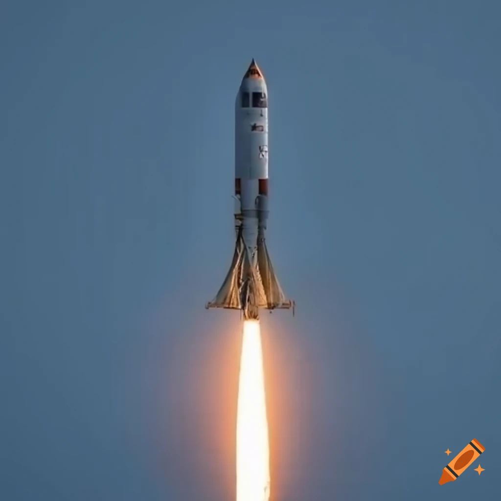 realistic rocket launch with smoke