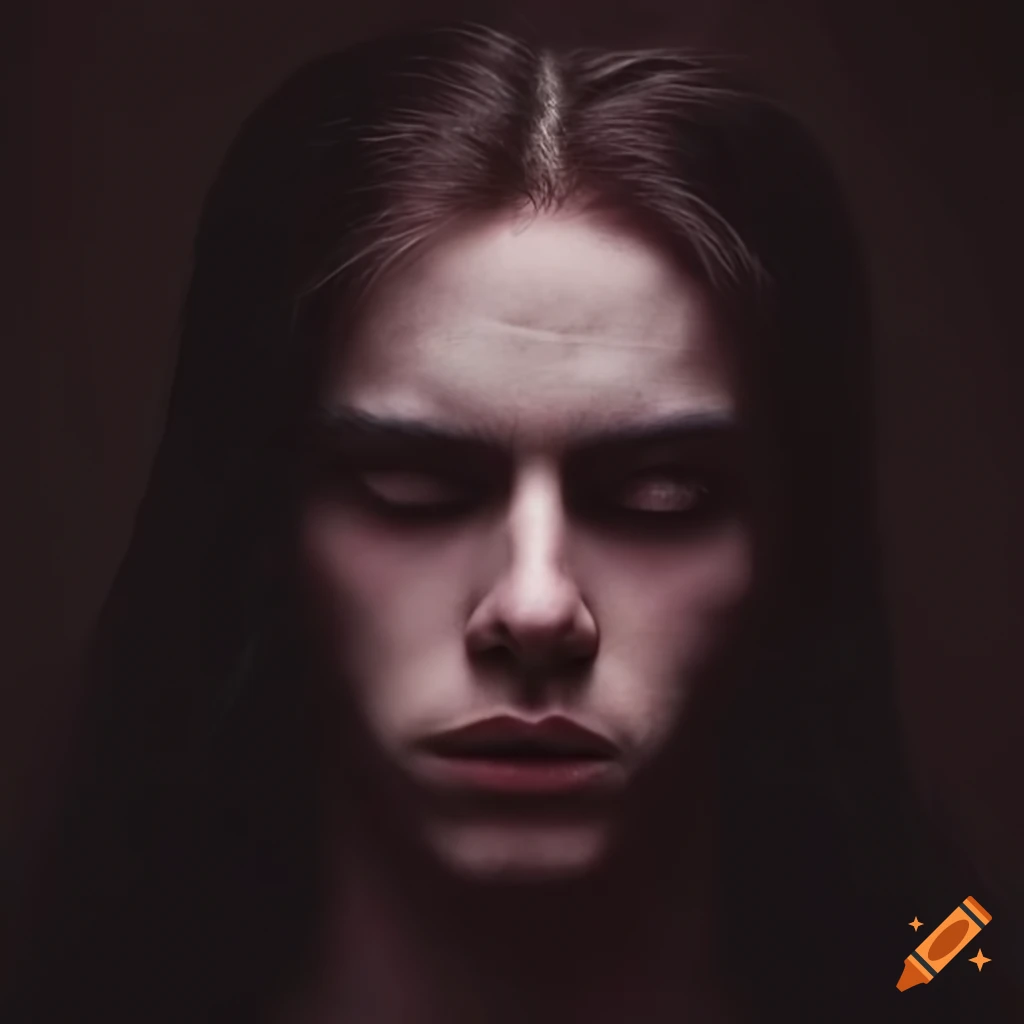 portrait of a gothic man with striking features