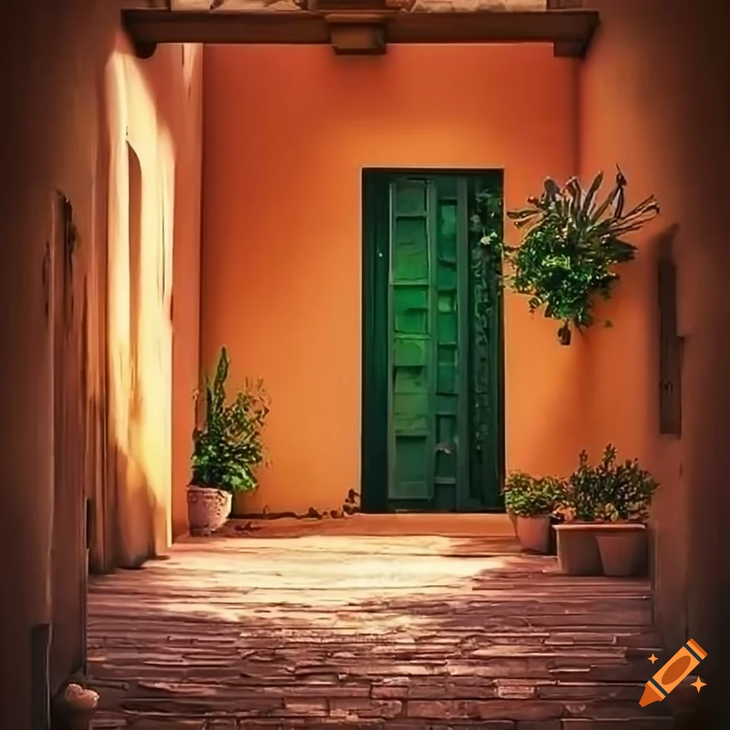 geometric abstract art of a Tuscany courtyard