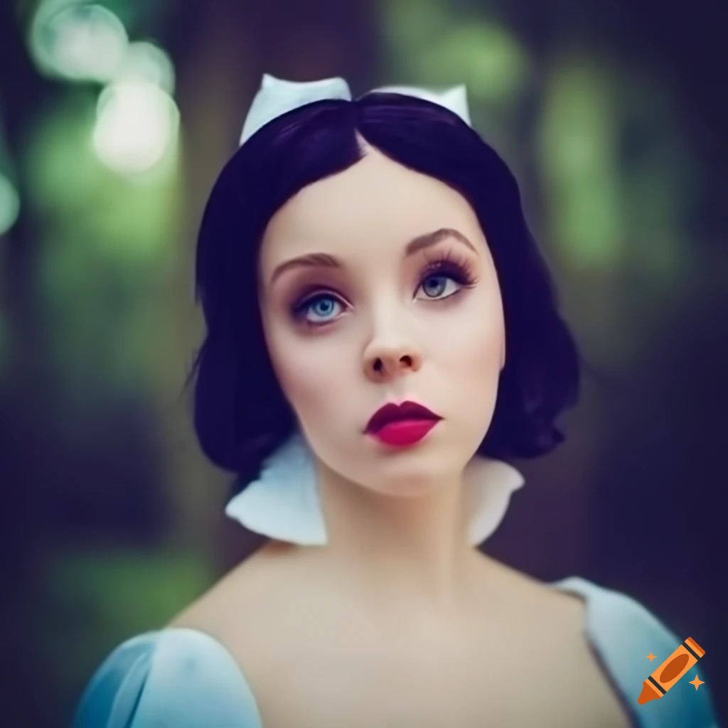 portrait of a cute female resembling Snow White