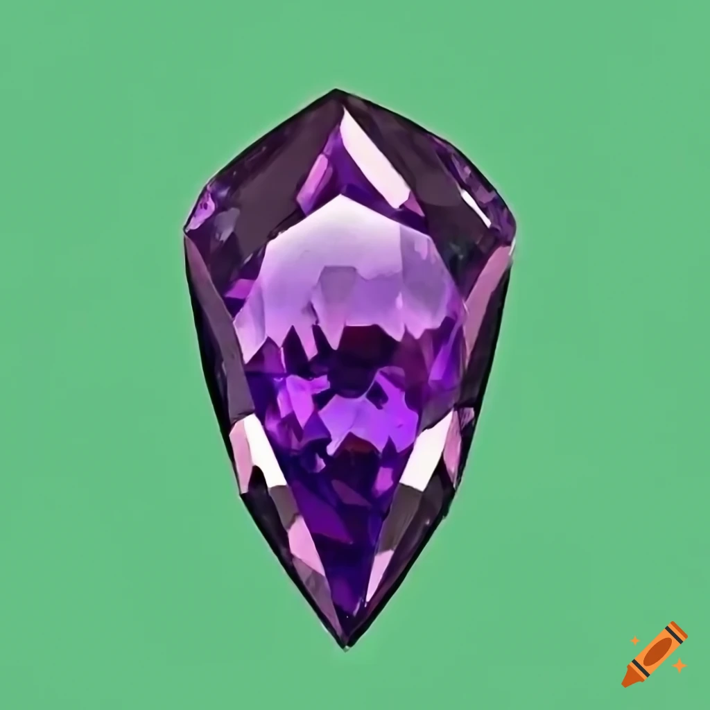sketch art of a smooth Amethyst gemstone