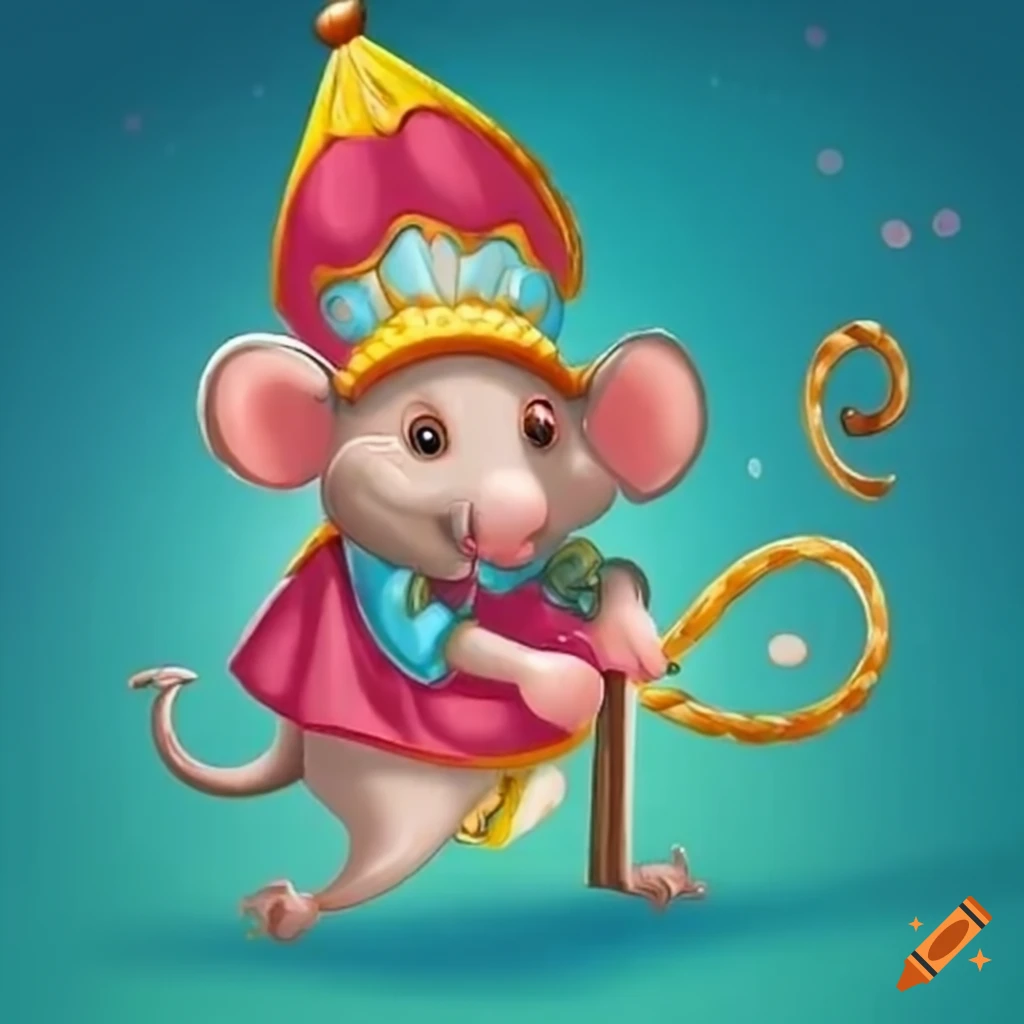 illustration of a mouse riding a carousel