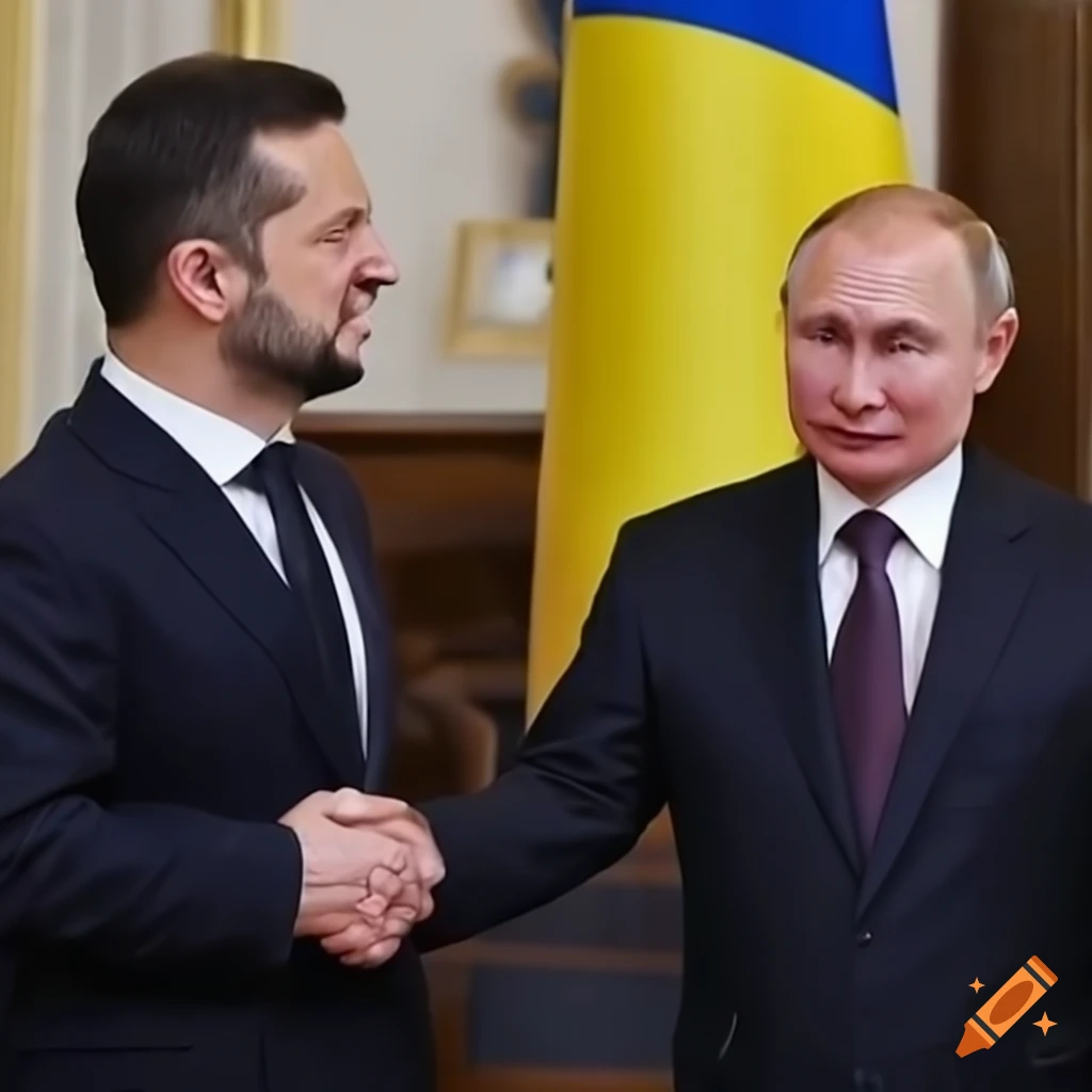 Putin and Zelensky at peace talks