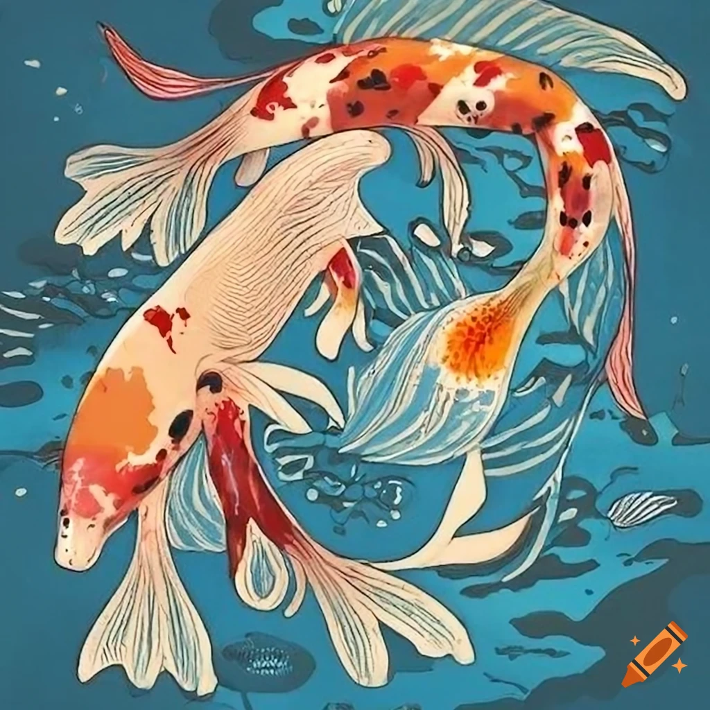 RITHIKA MERCHANT's composition of a koi fish swimming against the tide