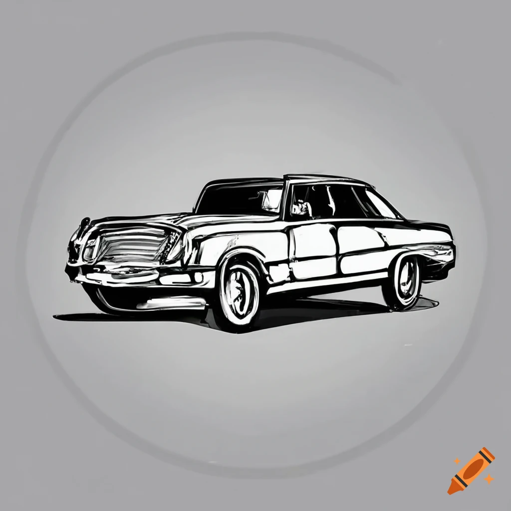 black and white Cadillac parked in a carpark