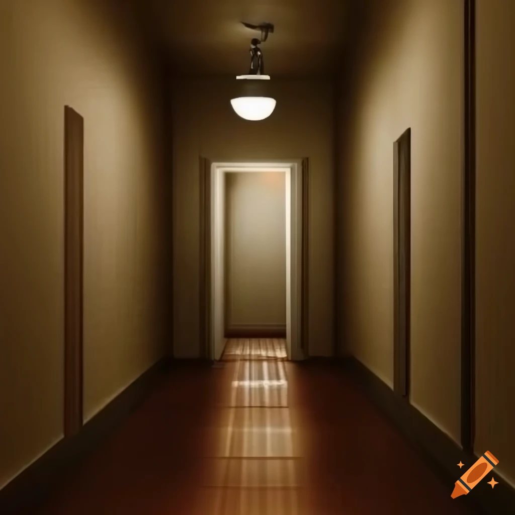 realistic hallway with ample space