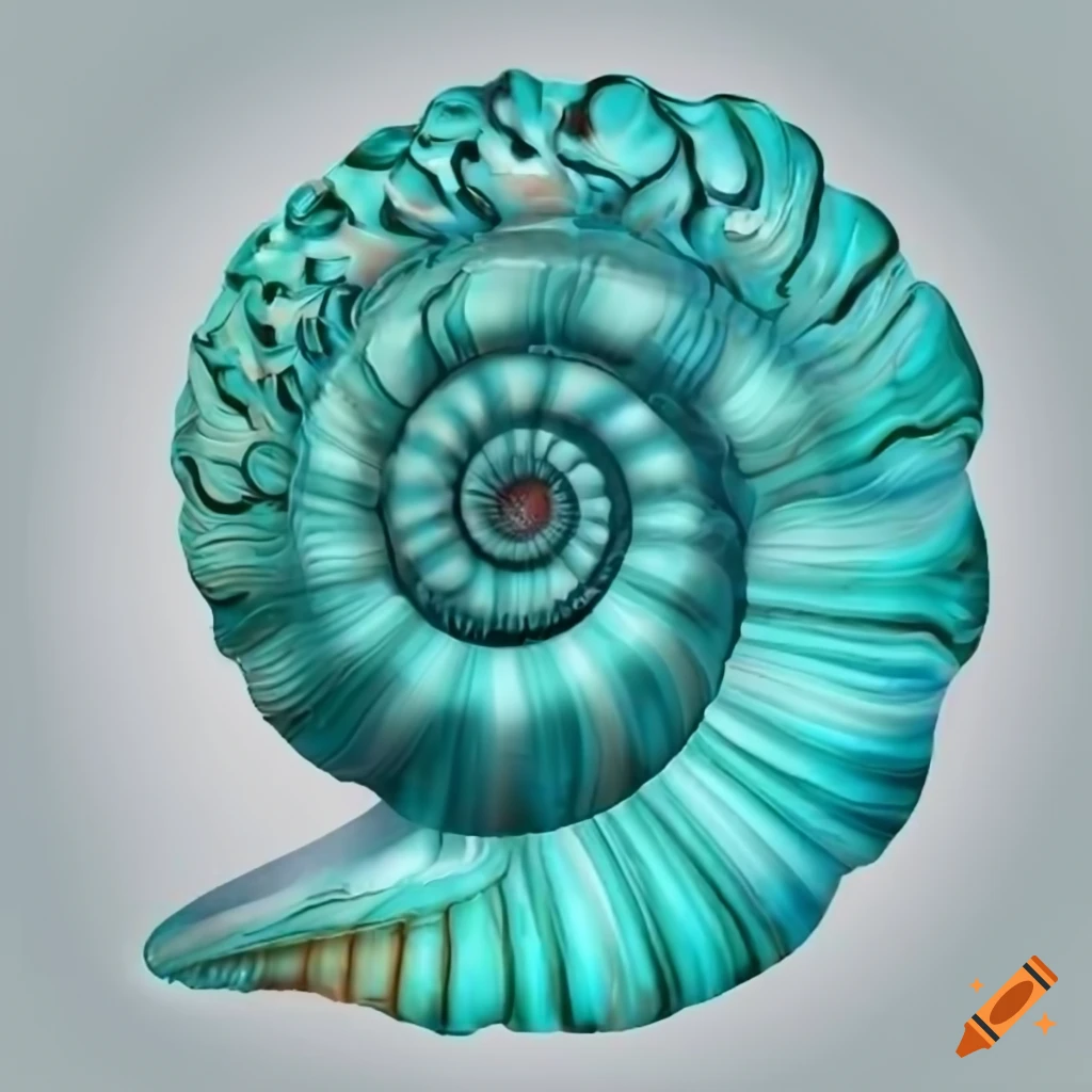 cartoon seashell on white background