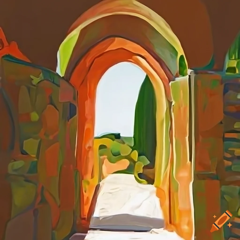 geometric abstract art with Tuscany theme
