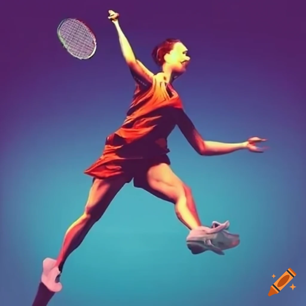 badminton game in action