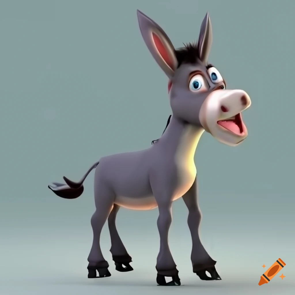 3D cartoon donkey character