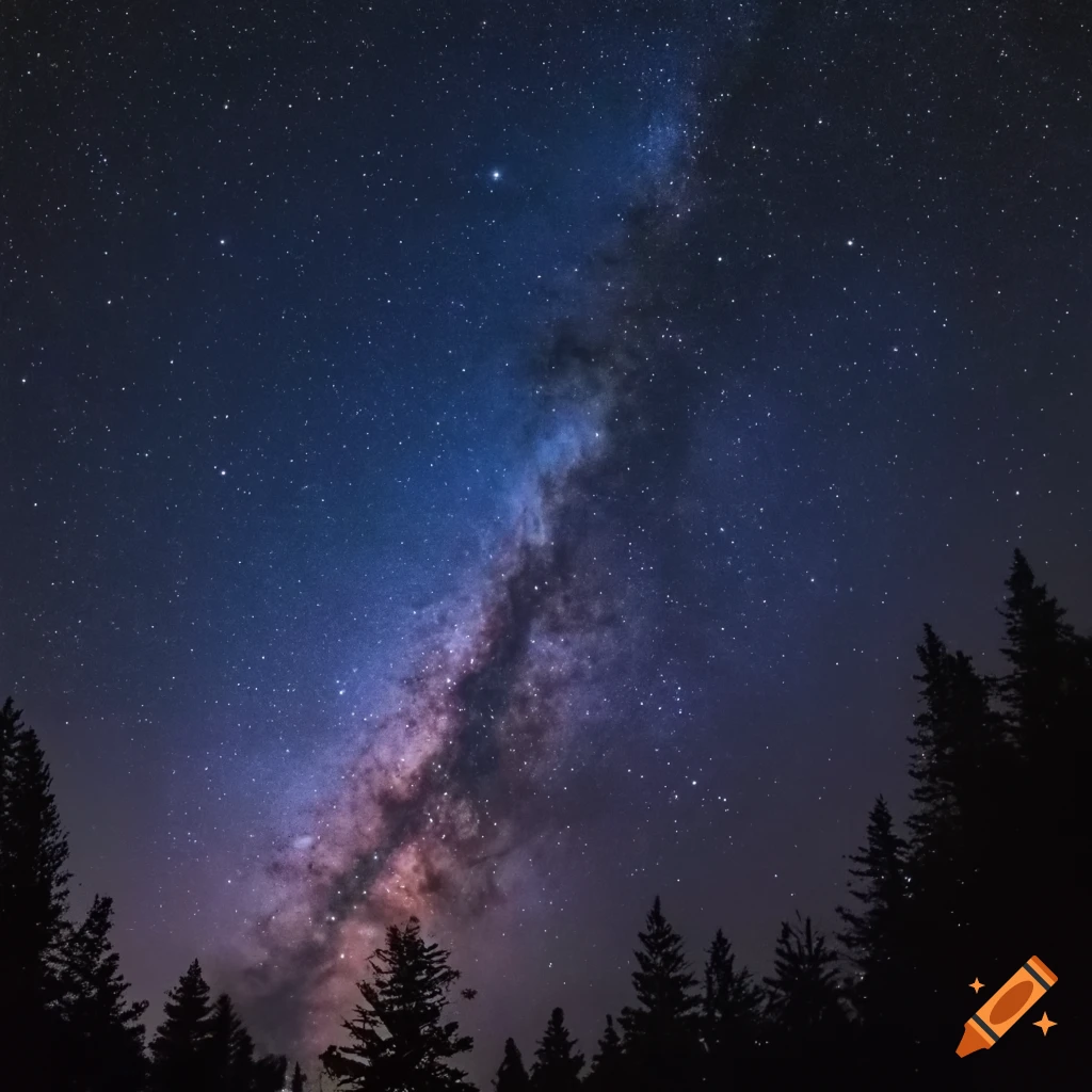 starry sky at midnight