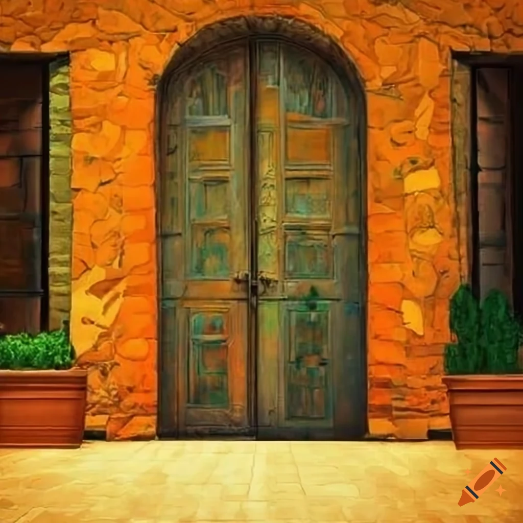 geometric abstract art of a Tuscany courtyard