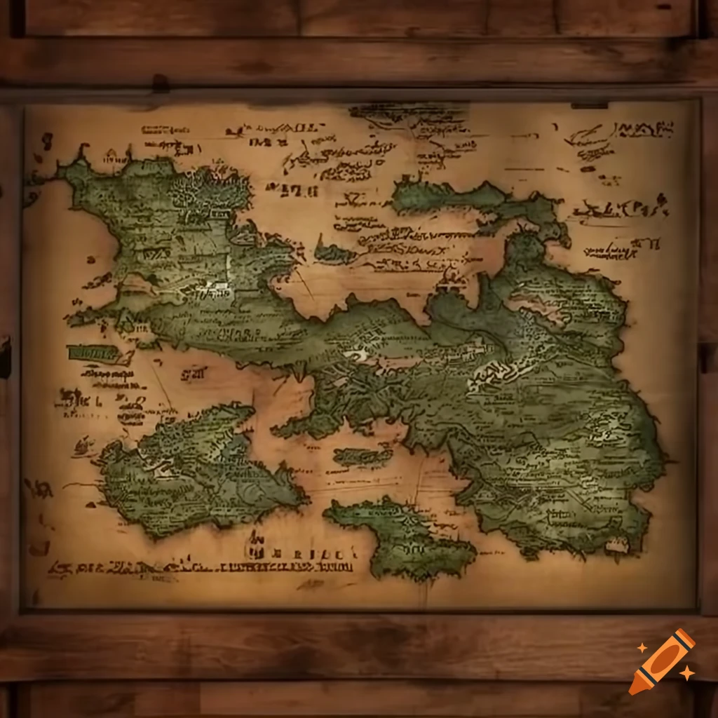 map of ancient greek fantasy landscape