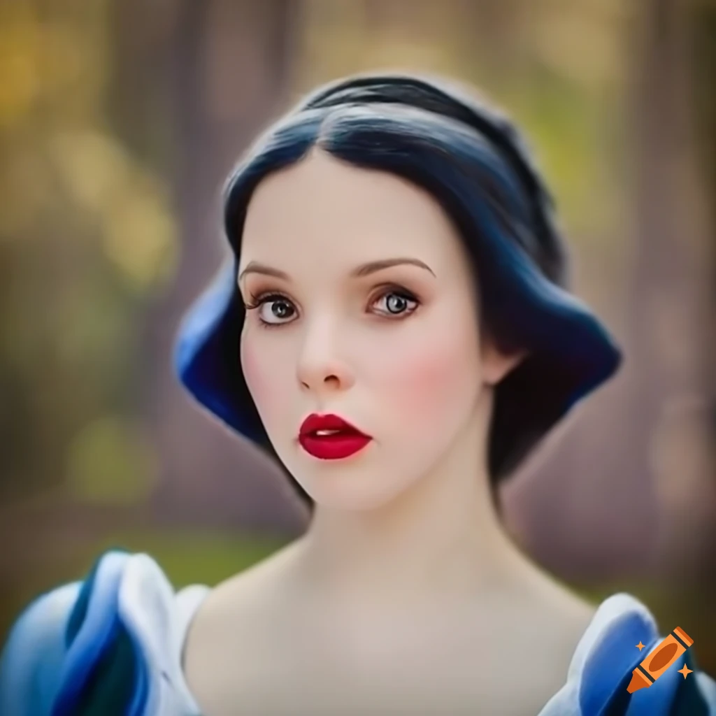 close-up portrait of a cute female resembling Snow White