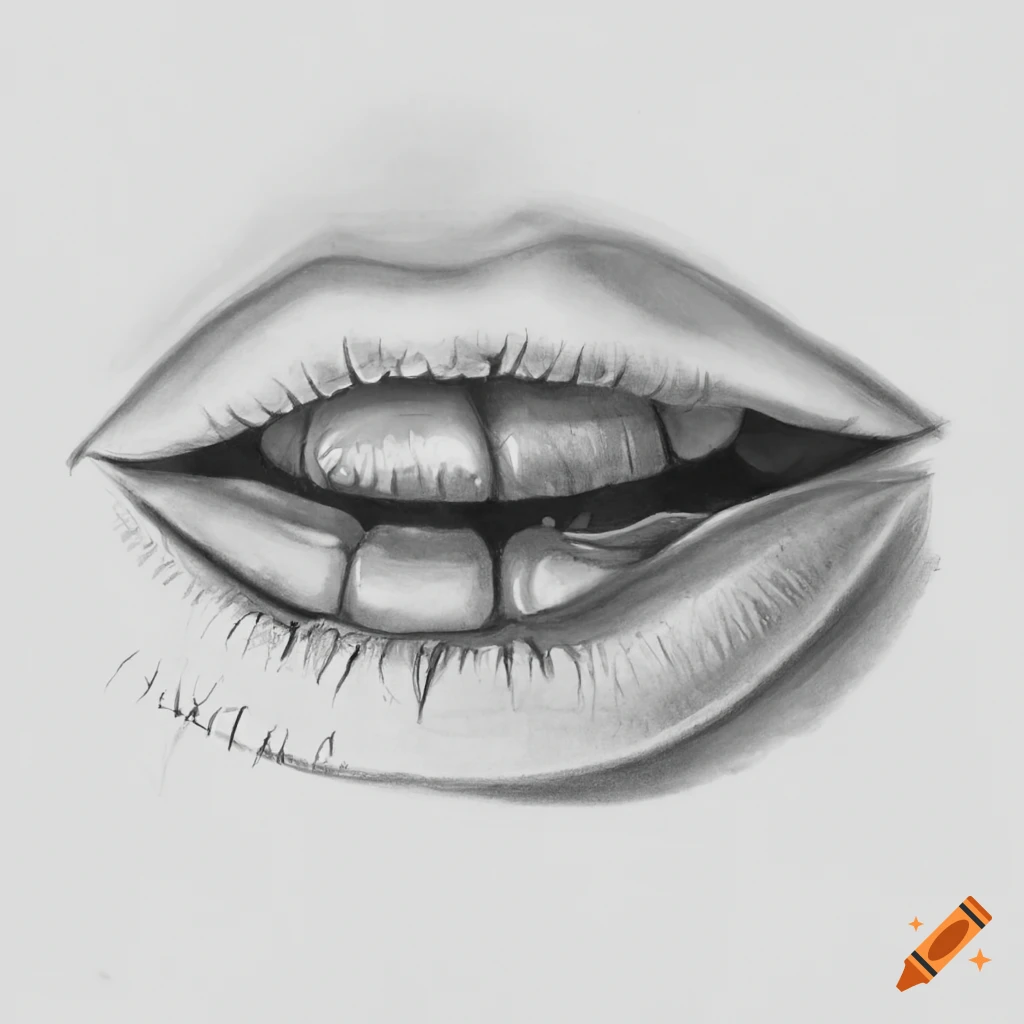 detailed drawing of lips
