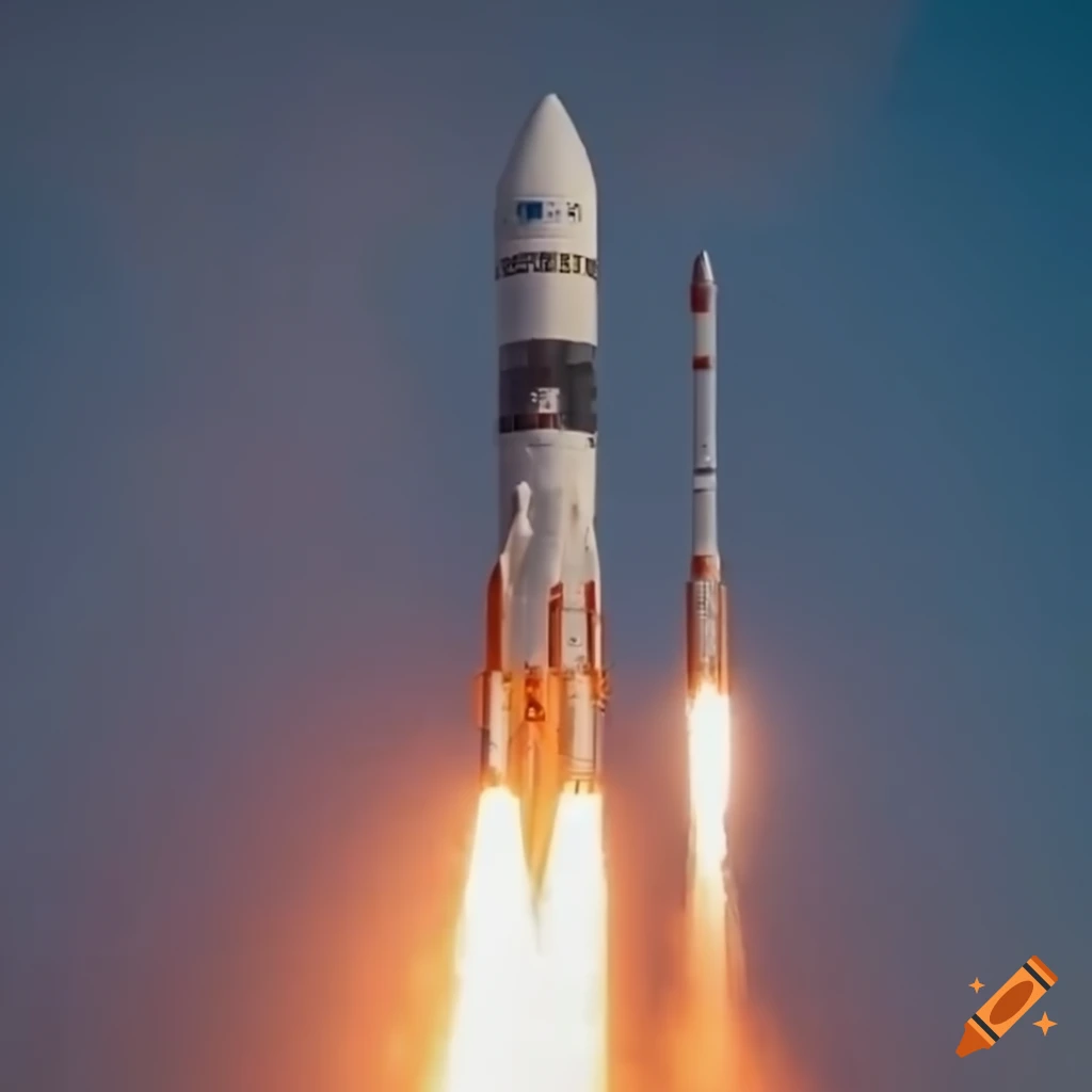 realistic rocket launch with smoke