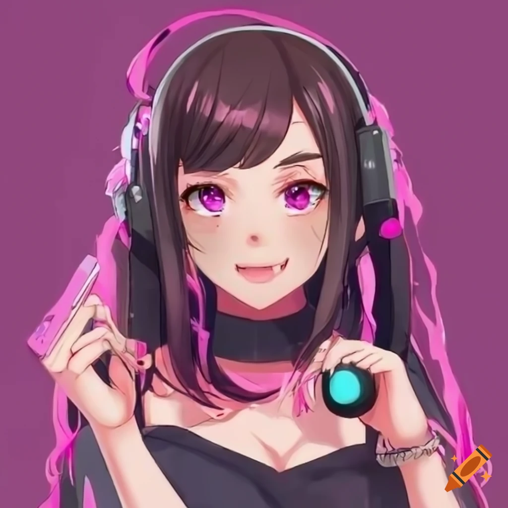pink-themed anime girl gamer