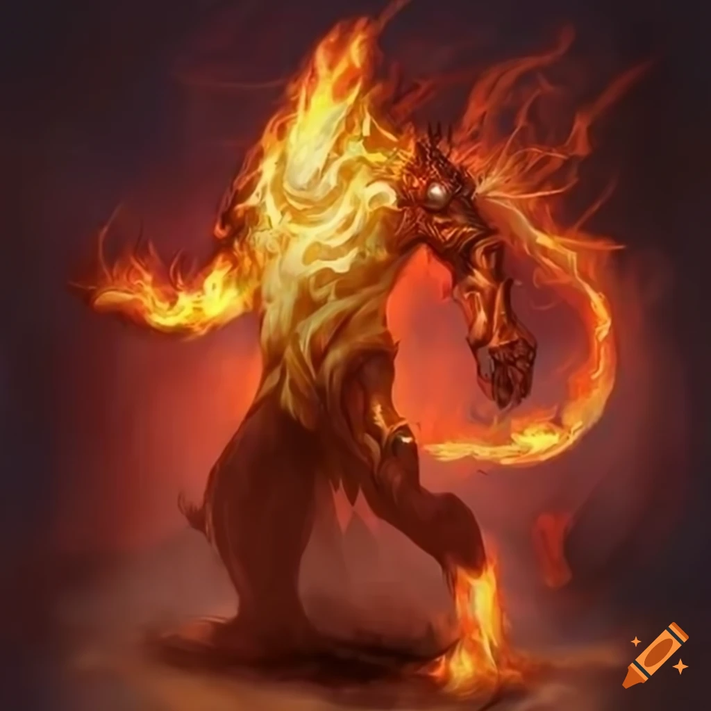 artwork of a fire elemental