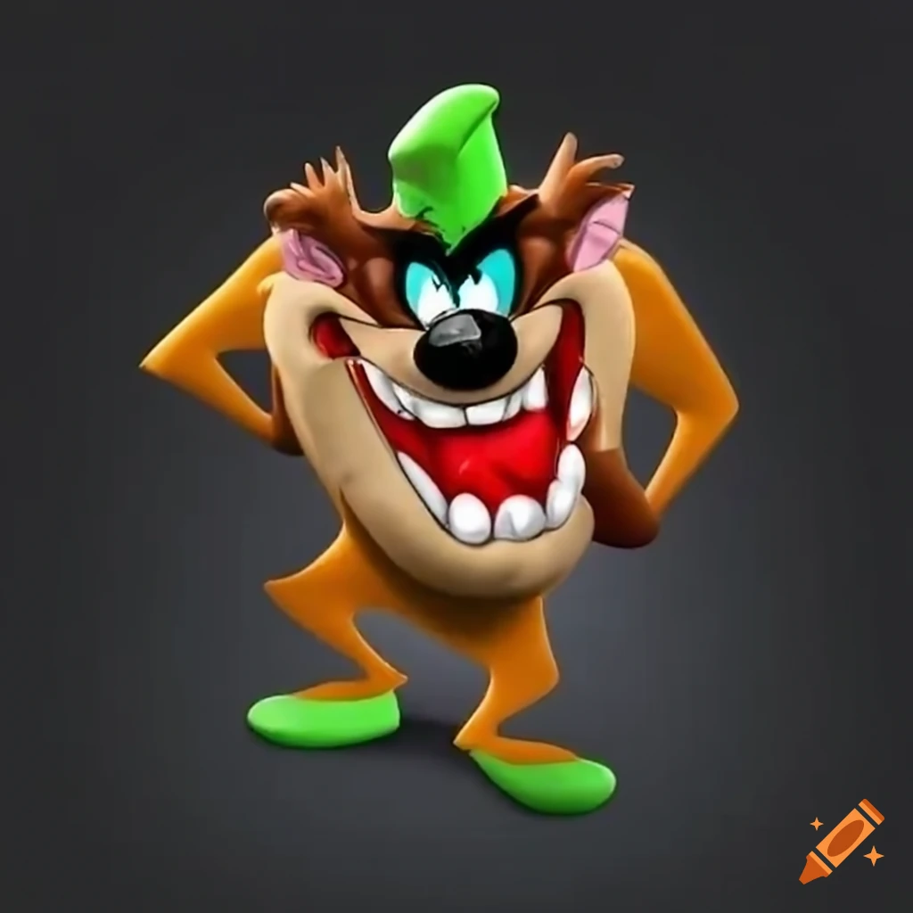 Taz from Looney Tunes dressed as the Joker