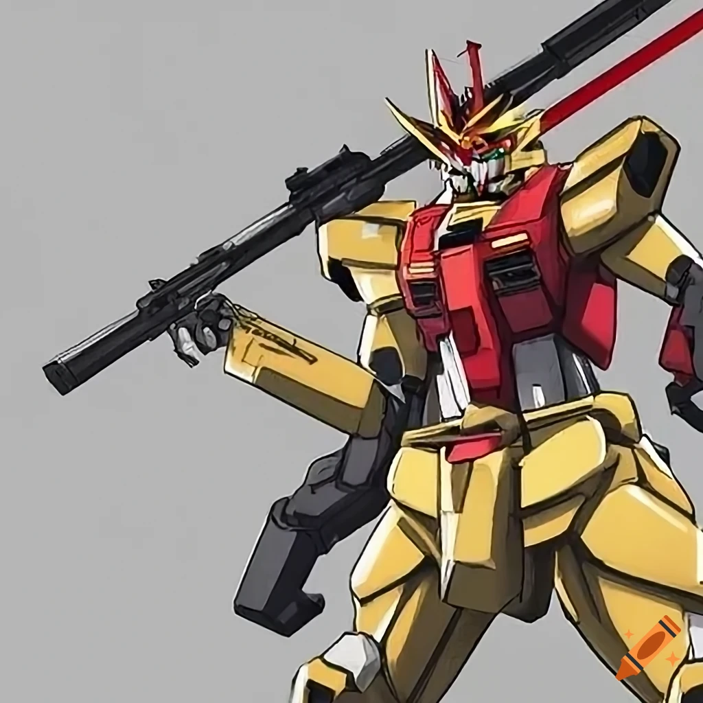 red Gundam unit in an intergalactic space battle