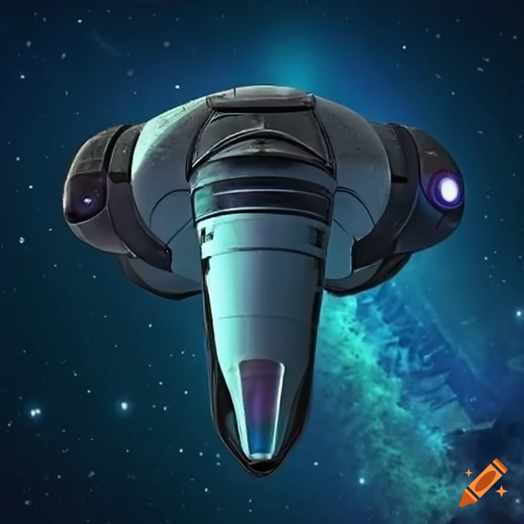 binocular-shaped starship