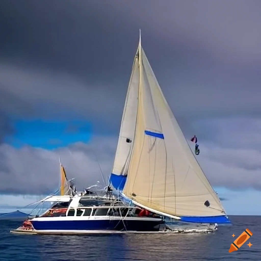 Iroquois catamaran sailing near Scotland