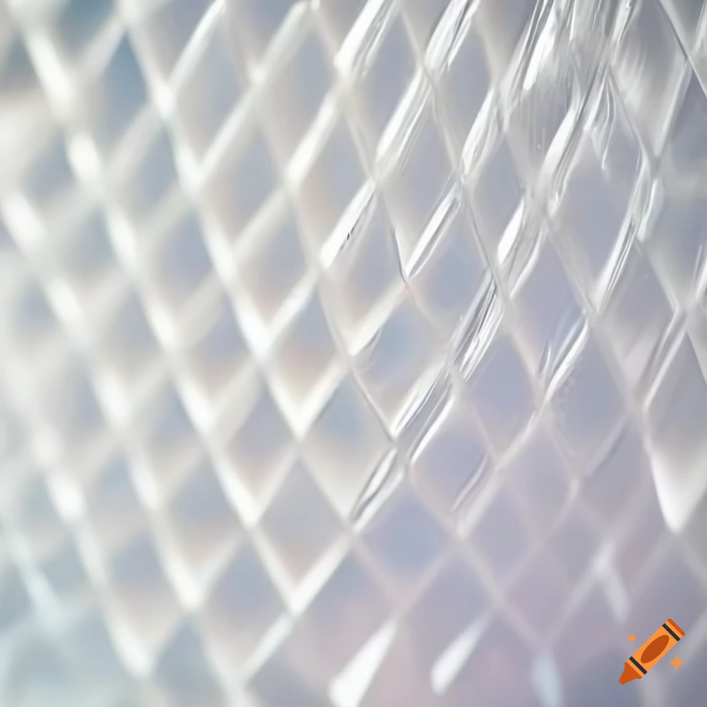close-up of a white glass surface with geometric patterns