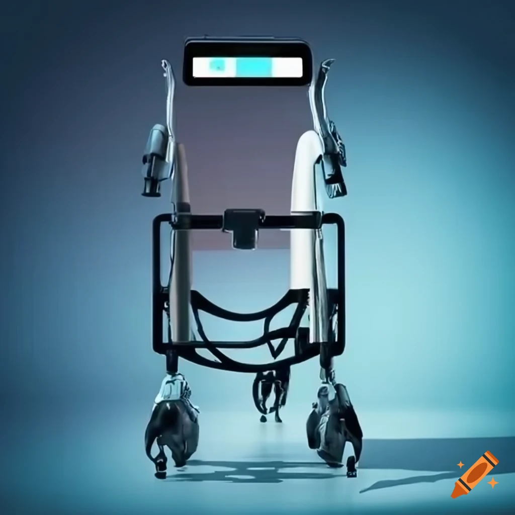 smart screen on a robotic walker for the elderly