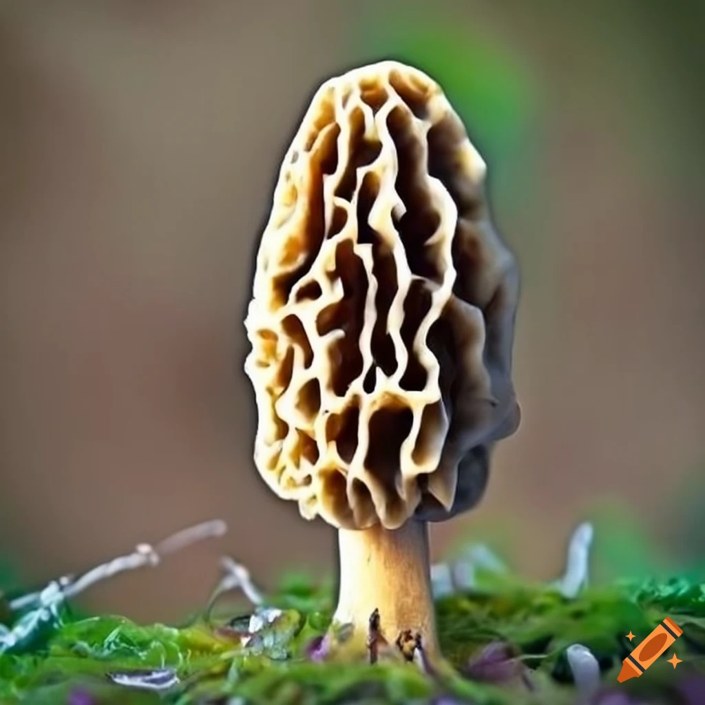 illustration of a morel mushroom for packaging