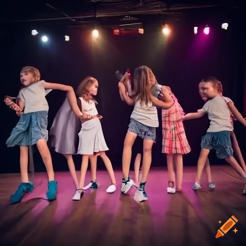 group of volunteers sleepwalking during a stage performance