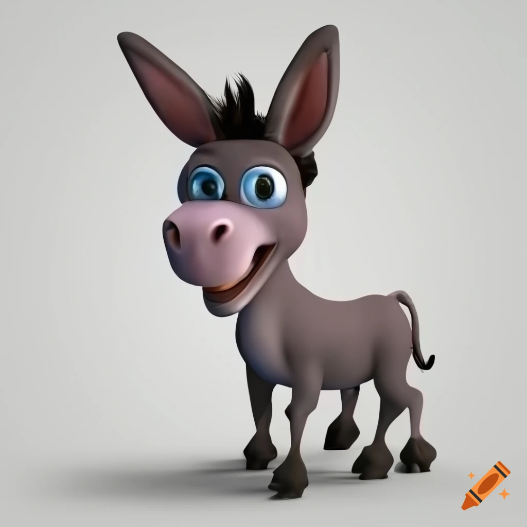 3D cartoon donkey character