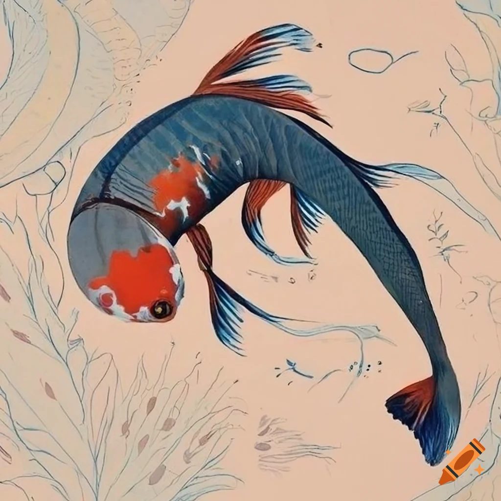 RITHIKA MERCHANT's composition of a koi fish swimming against the tide
