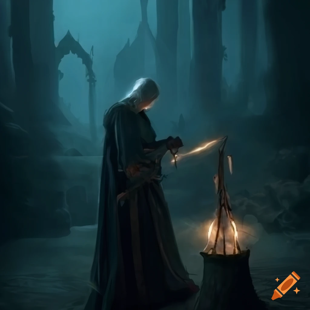 realistic depiction of medieval fantasy with electric arcs
