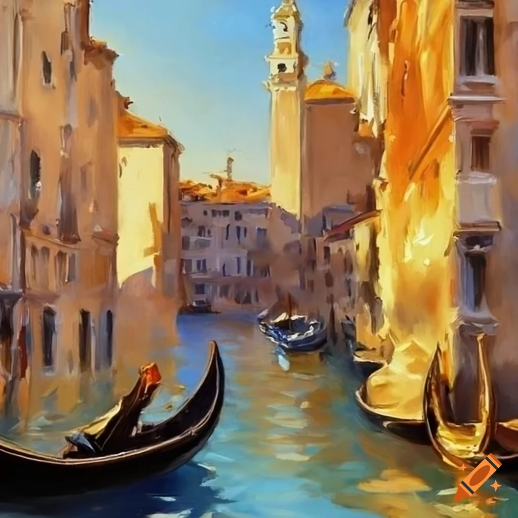 Sargent painting of a gondola in Venice