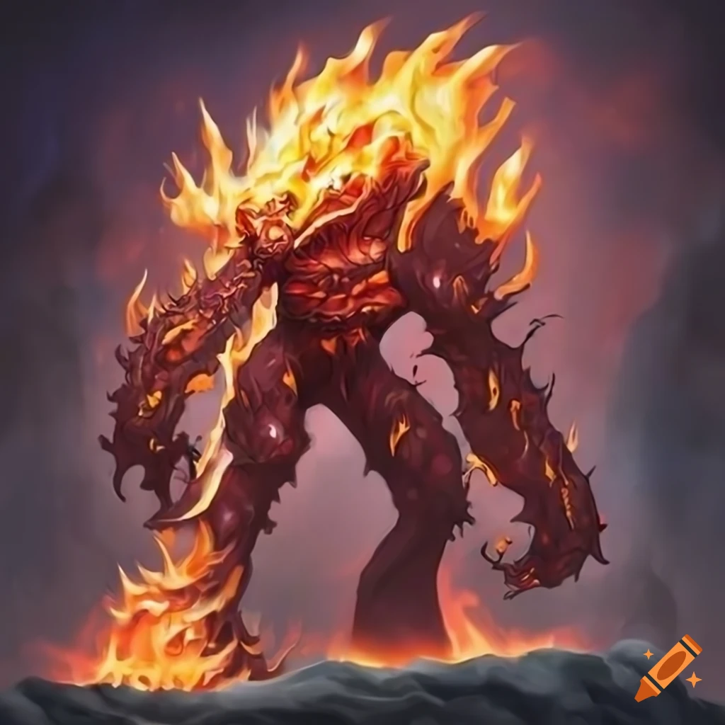 artwork of a fire elemental
