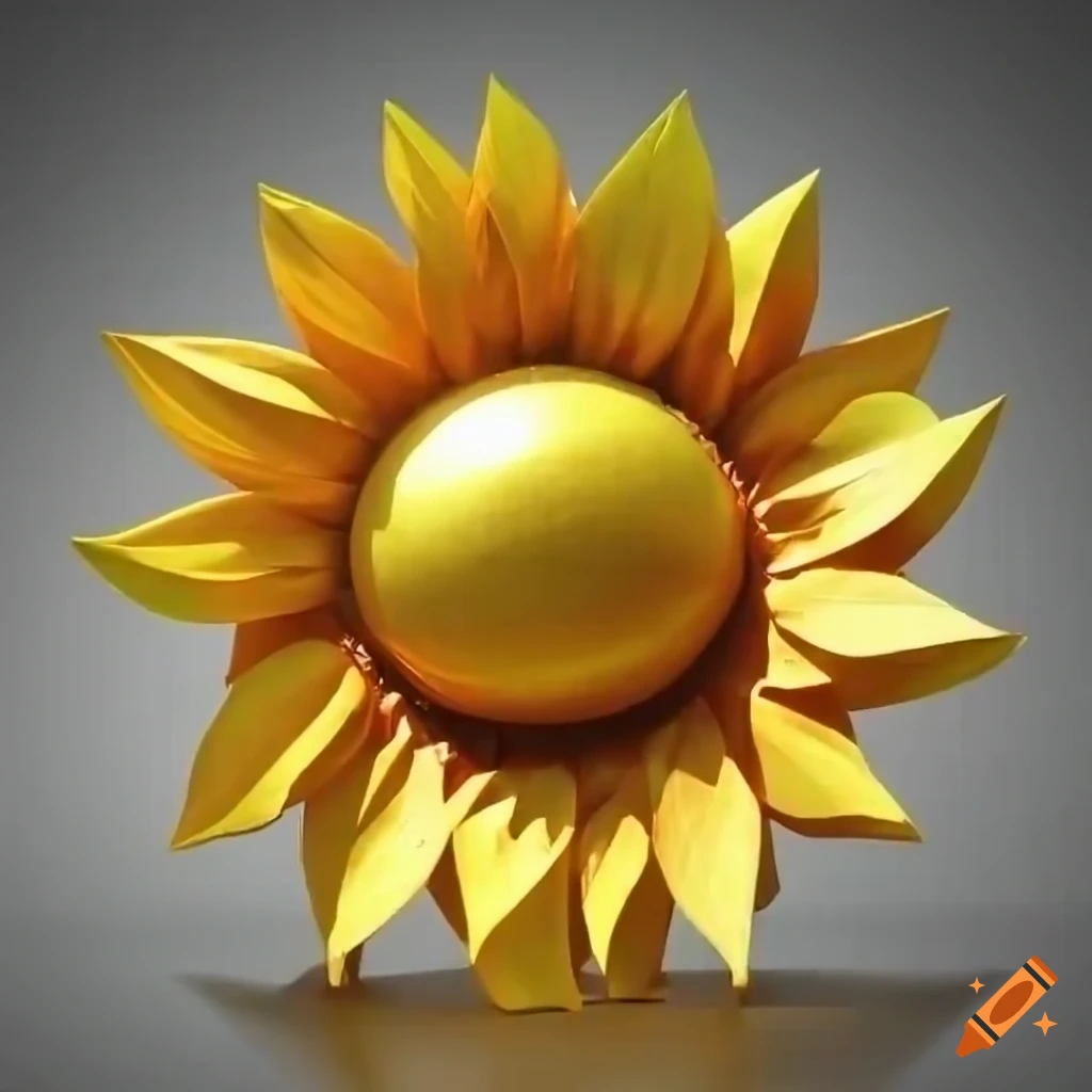 sculpture of a sunflower inspired by Constantin Brancusi