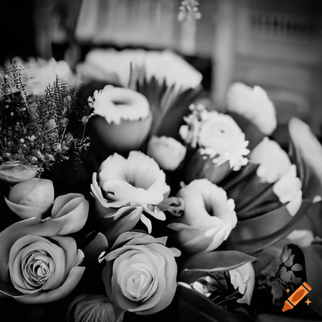 close up view of flowers in a 1920s flower shop