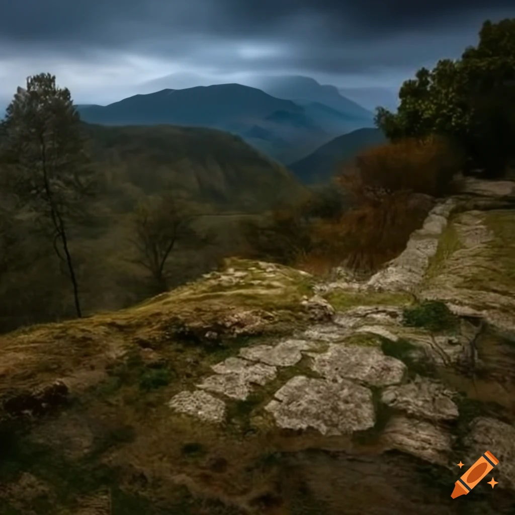 small map of an ancient Greek fantasy landscape