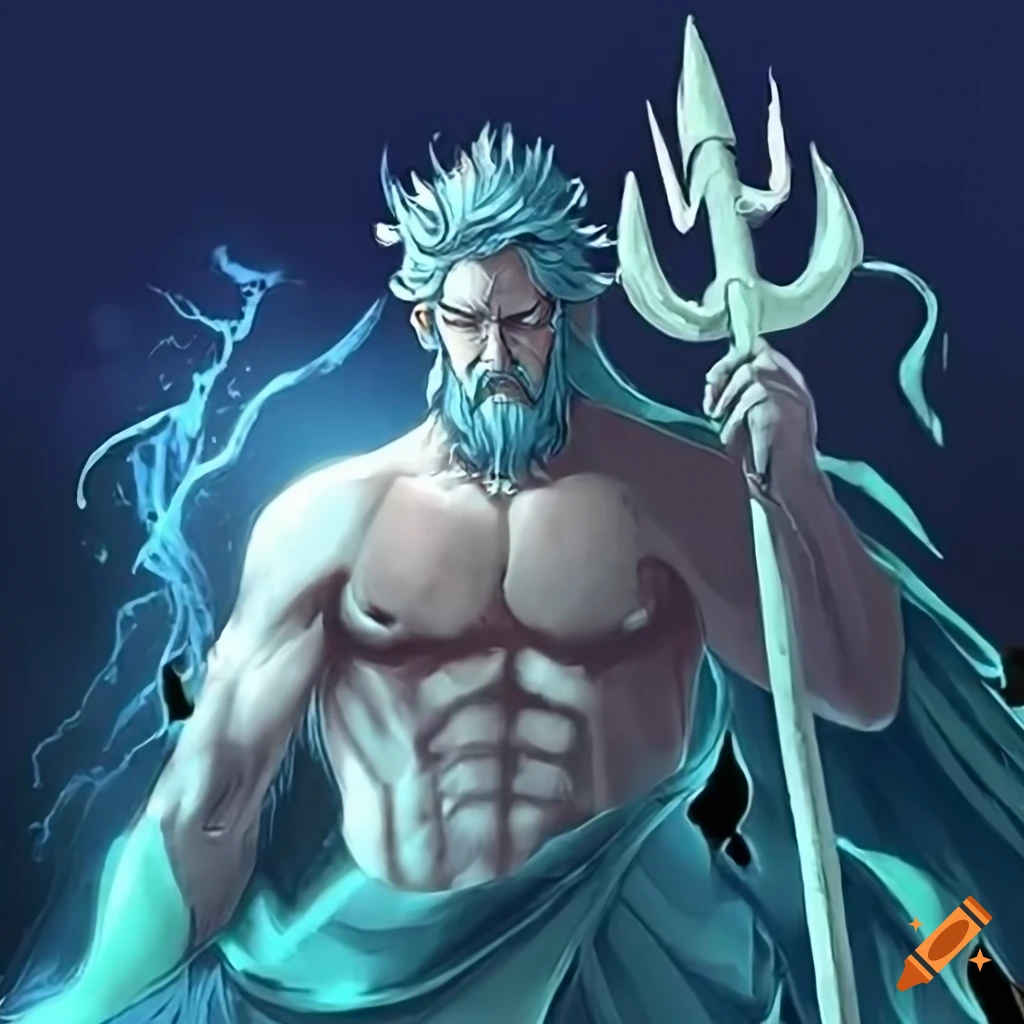 playing card of Poseidon, the god of the sea