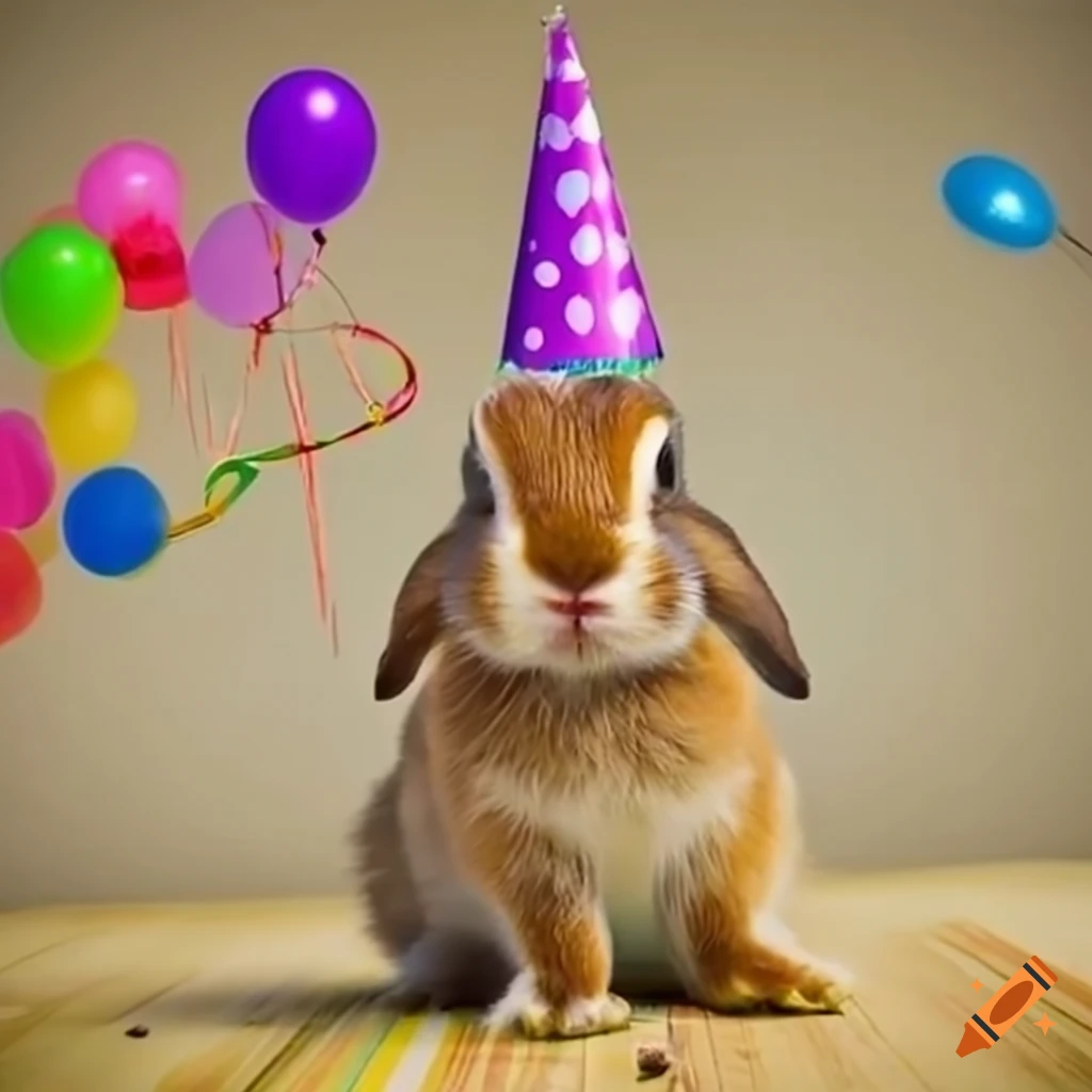 adorable bunnies celebrating a birthday