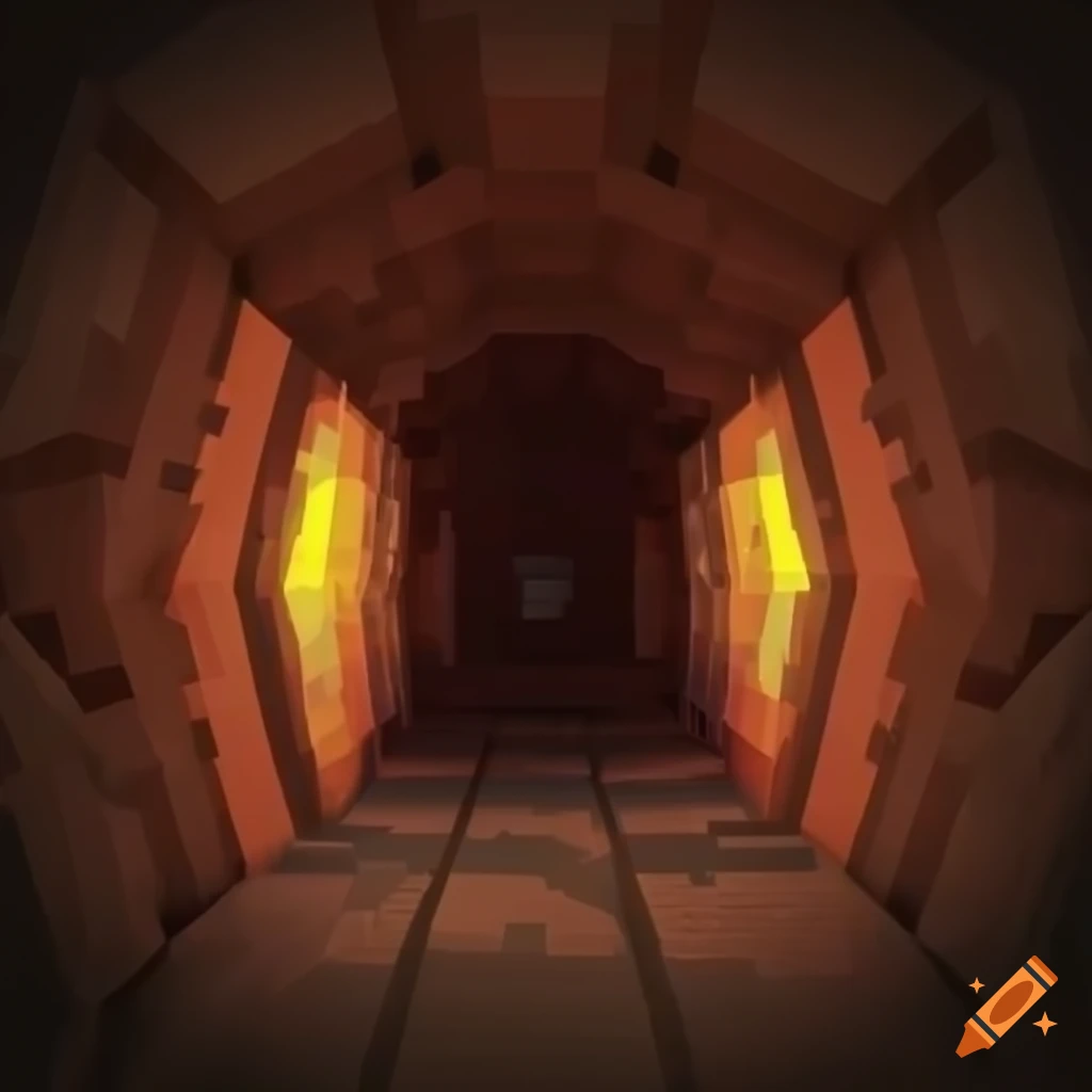 low poly mineshaft tunnel
