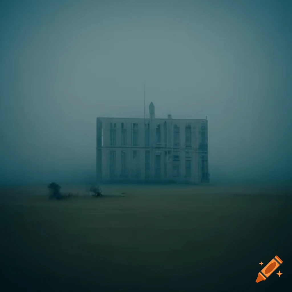 eerie apartment surrounded by fog