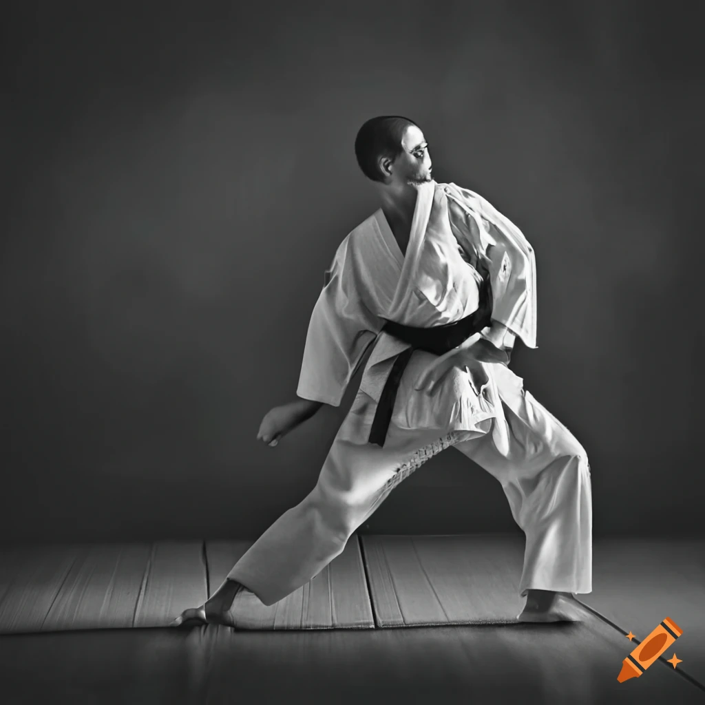 karate black belt playing bowling