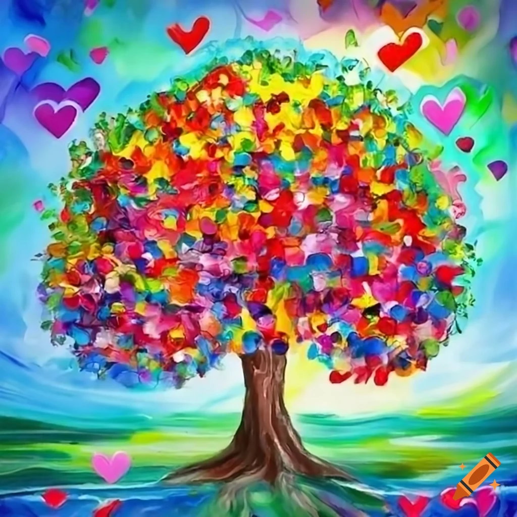 Heart tree Floral Watercolor Clipart Bundle, Transparent png