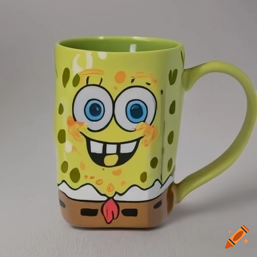 mug with SpongeBob SquarePants print