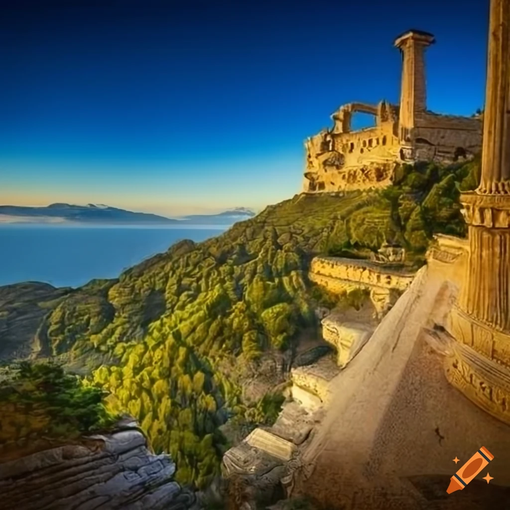 map depicting an ancient Greek fantasy landscape