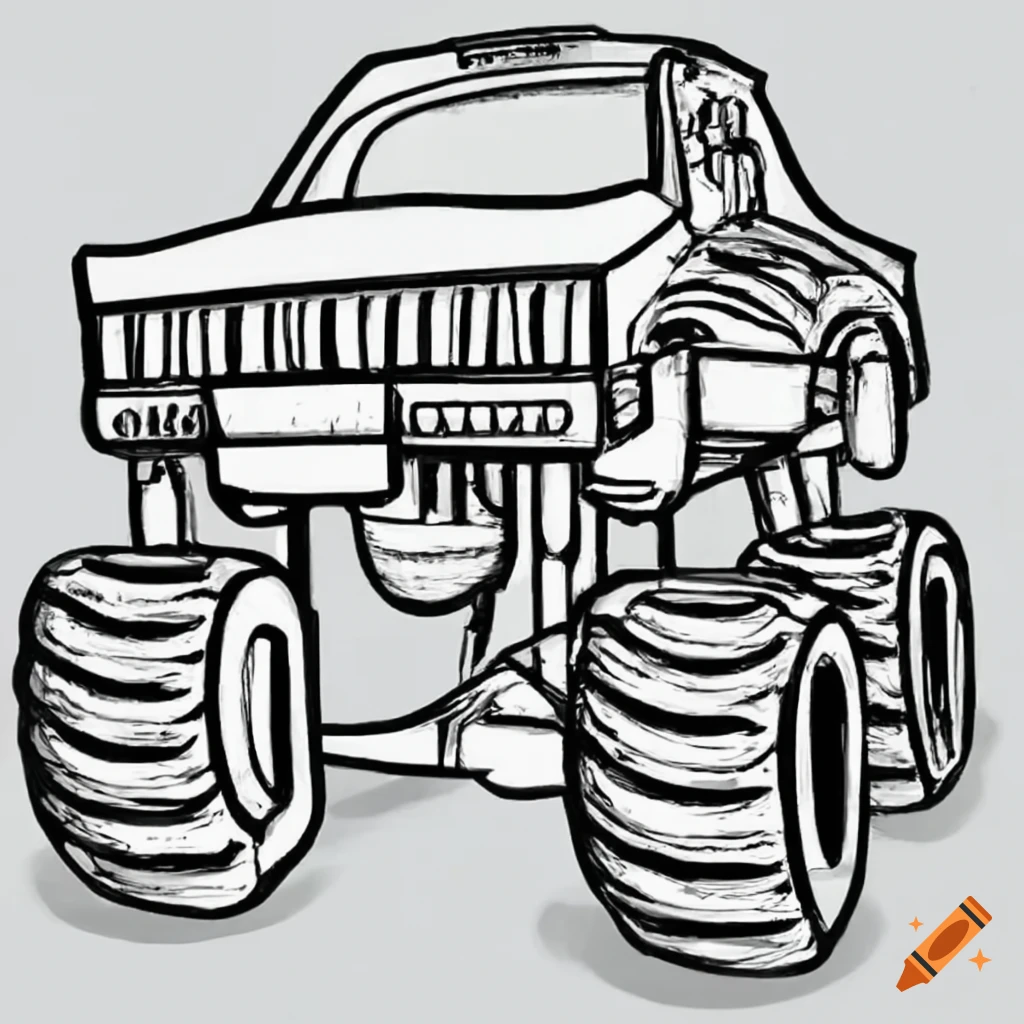 coloring page of a monster truck